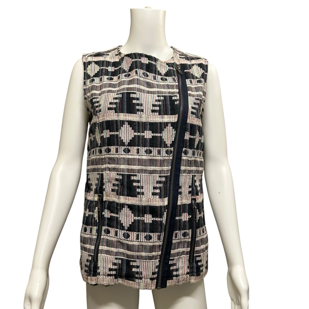 Kenneth Cole Reaction Multicolor Tapestry Zip Front Vest Size S